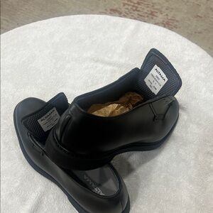 Black Leather Slip-On Loafers for Men